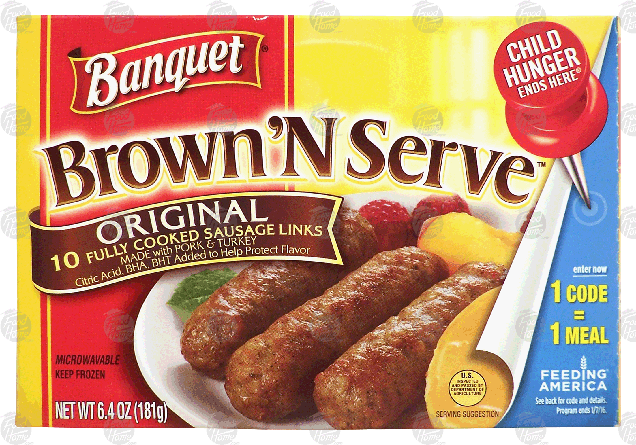 Banquet Brown 'N Serve fully cooked original sausage links, 10 count Full-Size Picture